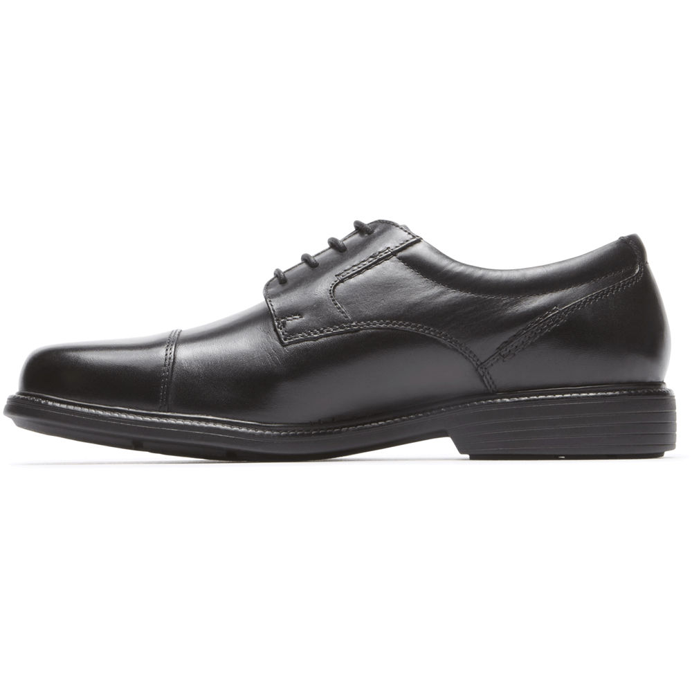 ロック ポート ビジネス シューズ メンズ 黒 - Charles Road Cap Toe - GJN064392